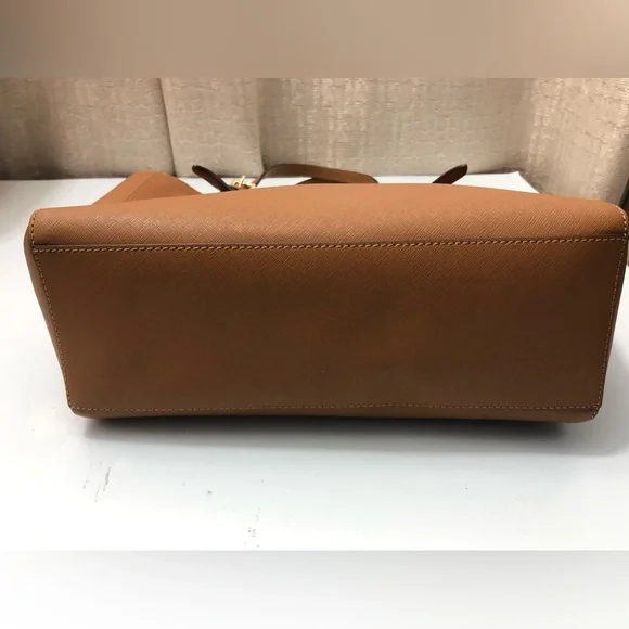 Tory Burch Emerson Handbag Tote Bag Brown Leather Ladies From Japan Used - Picture 4 of 12